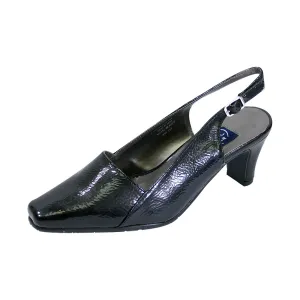 PEERAGE Celine Women's Wide Width Leather Slingback Pumps
