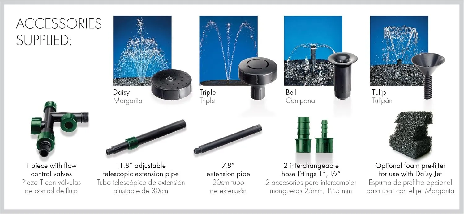 Pennington Aquagarden , Universal 850 All in One Submersible Pond & Water Pump, Suitable for Fountains, Filters, Waterfalls, Hydroponics & Aquaponics , For Ponds up to 300 Gallons, 850- standard pond