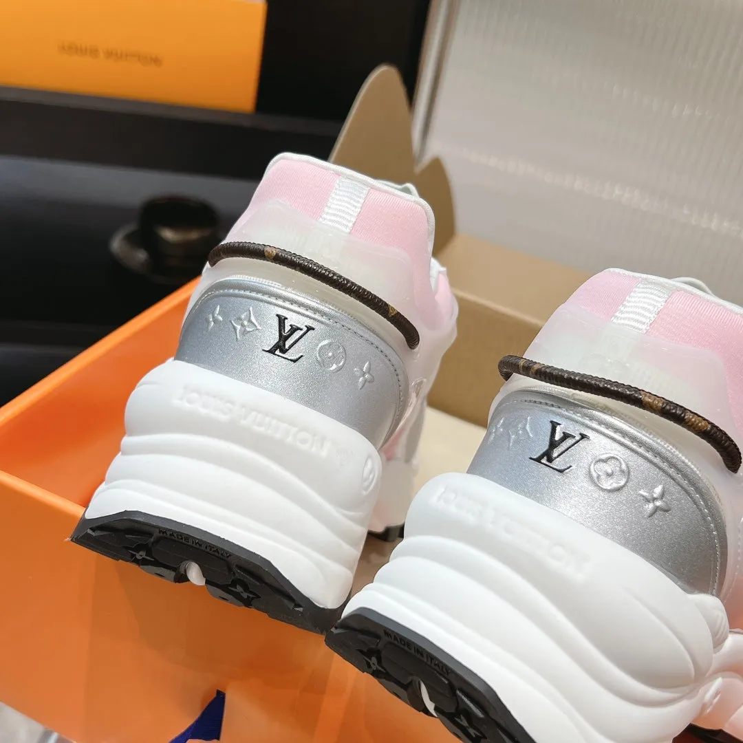Pink Vuitton Eye-catching 50mm 55 Grey Mesh Run Polyester Fabric Trusted reviews Louis Sneaker