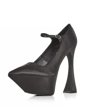 Pointed Jeffrey Spool Satin Strap Black Pumps Heel Toe Ankle Campbell Siouxsie Cost-effective Summer event