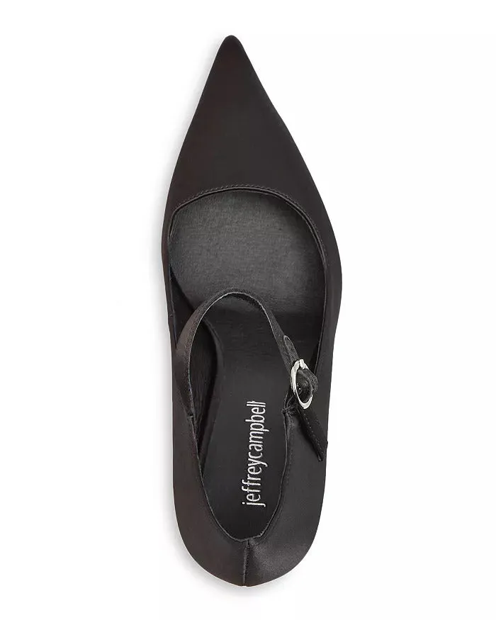 Pointed Jeffrey Spool Satin Strap Black Pumps Heel Toe Ankle Campbell Siouxsie Cost-effective Summer event