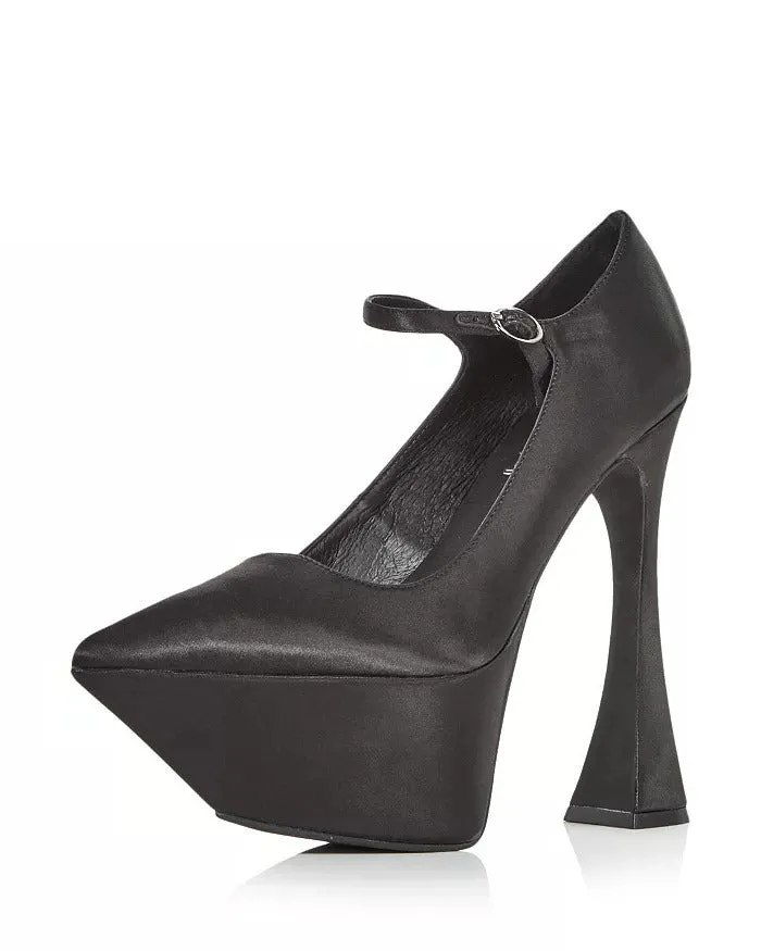 Pointed Jeffrey Spool Satin Strap Black Pumps Heel Toe Ankle Campbell Siouxsie Cost-effective Summer event