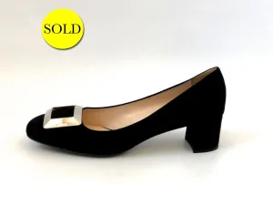Prada Suede Buckle Pump Size 40 It (10 Us)