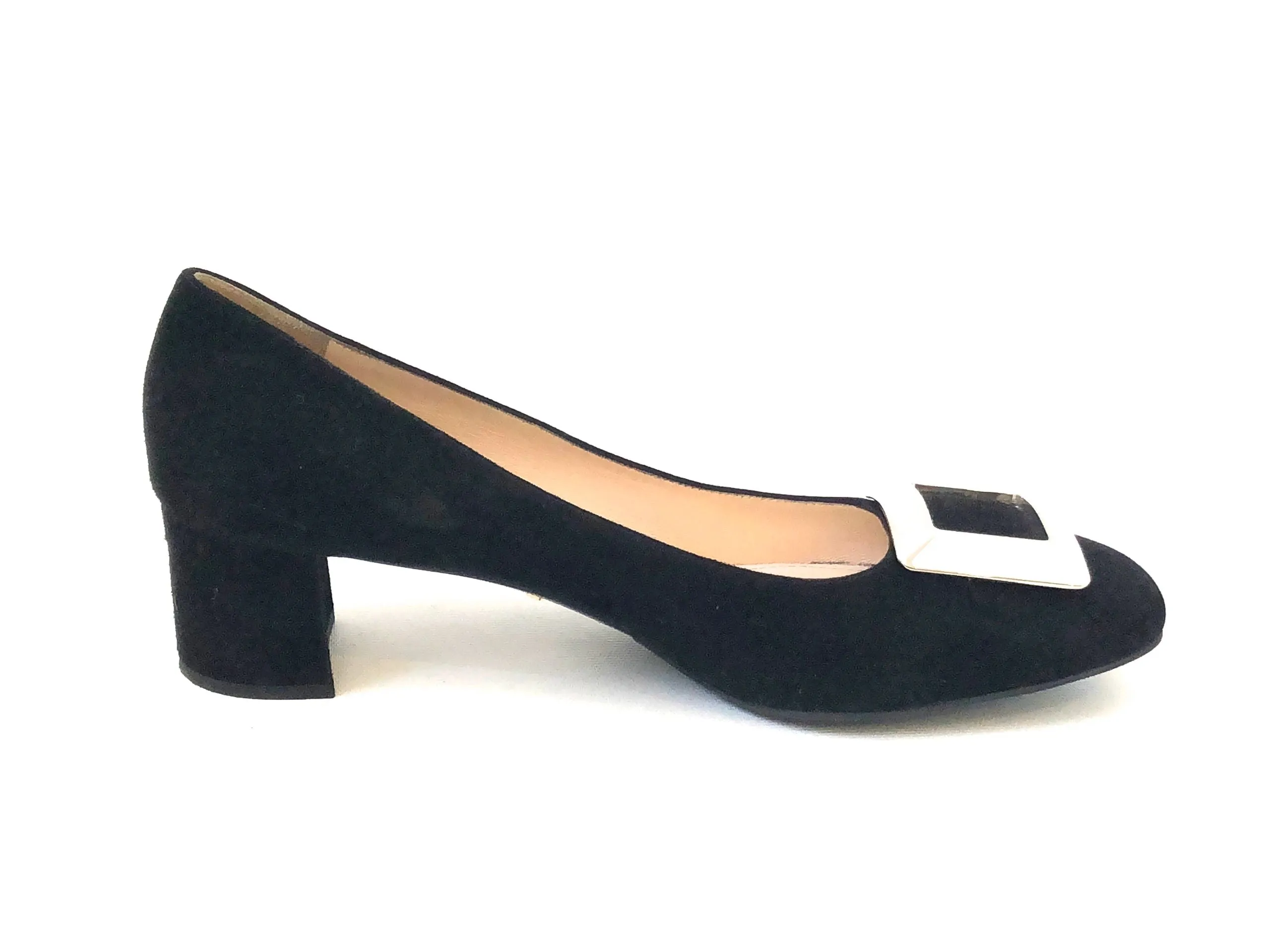 Prada Suede Buckle Pump Size 40 It (10 Us)
