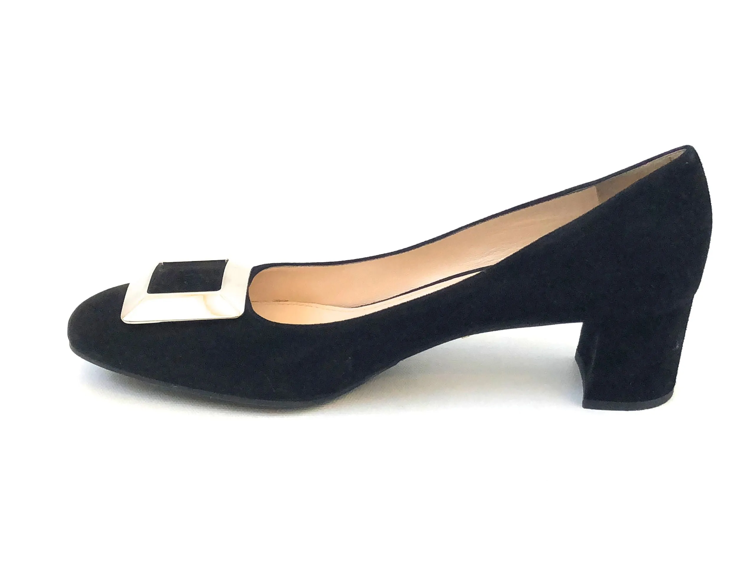 Prada Suede Buckle Pump Size 40 It (10 Us)