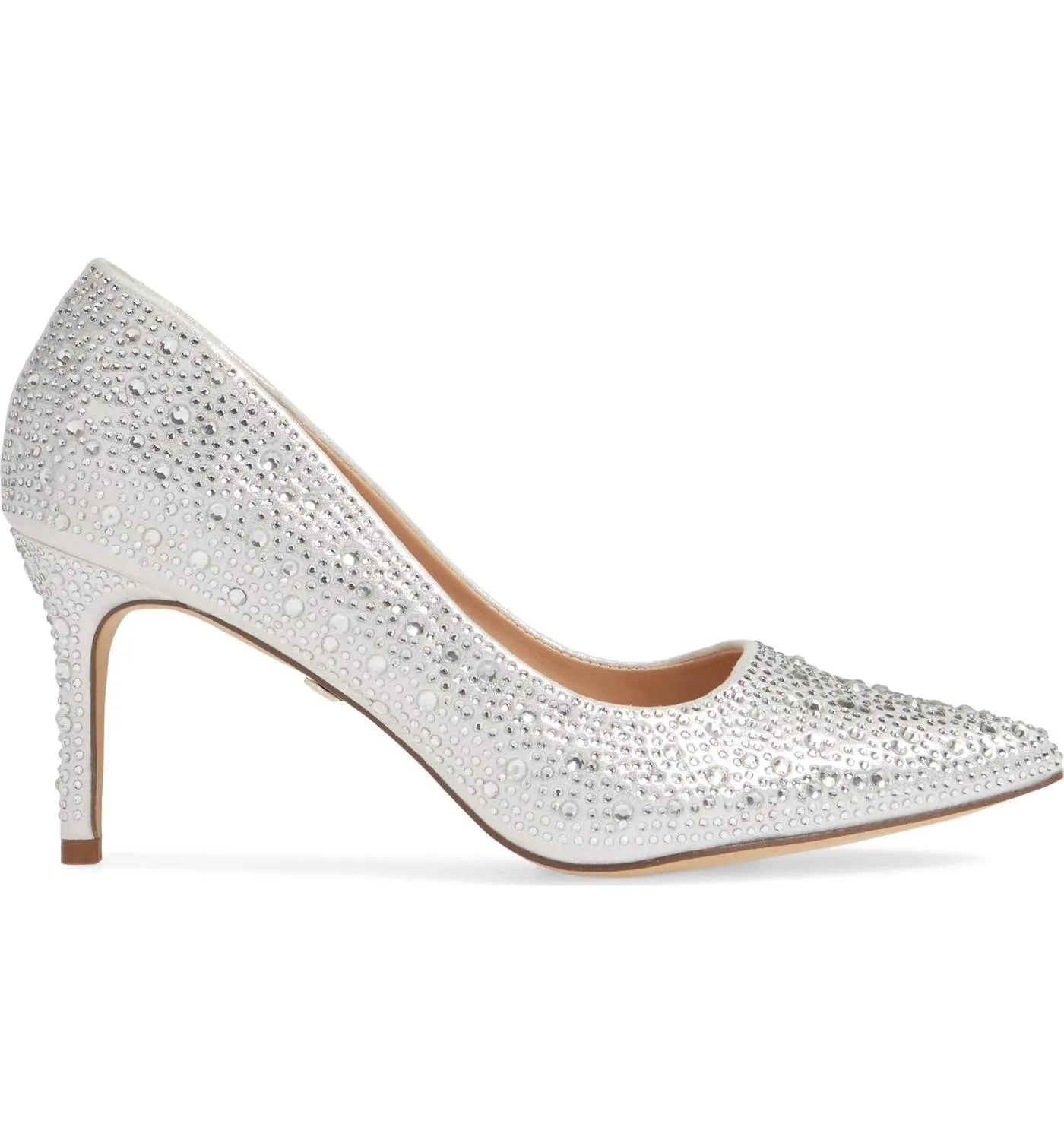 Pump Reliable Mid Pumps Lorraine Formal Silver Trendsetting Heel Pointed JEWEL Toe Lauren Rhinstone
