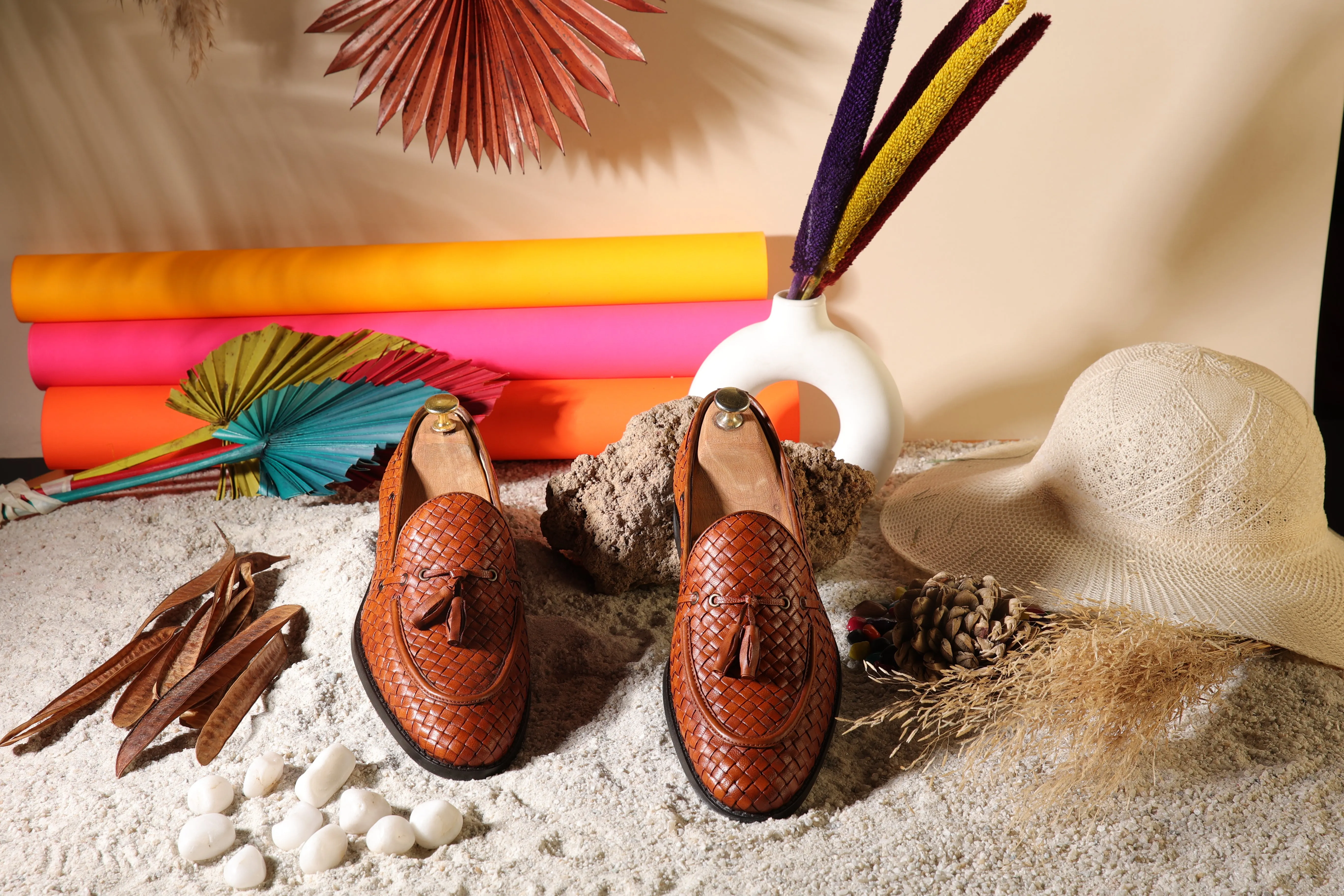 Rabanne Graffiti Flamingo Tassel Loafers For Men
