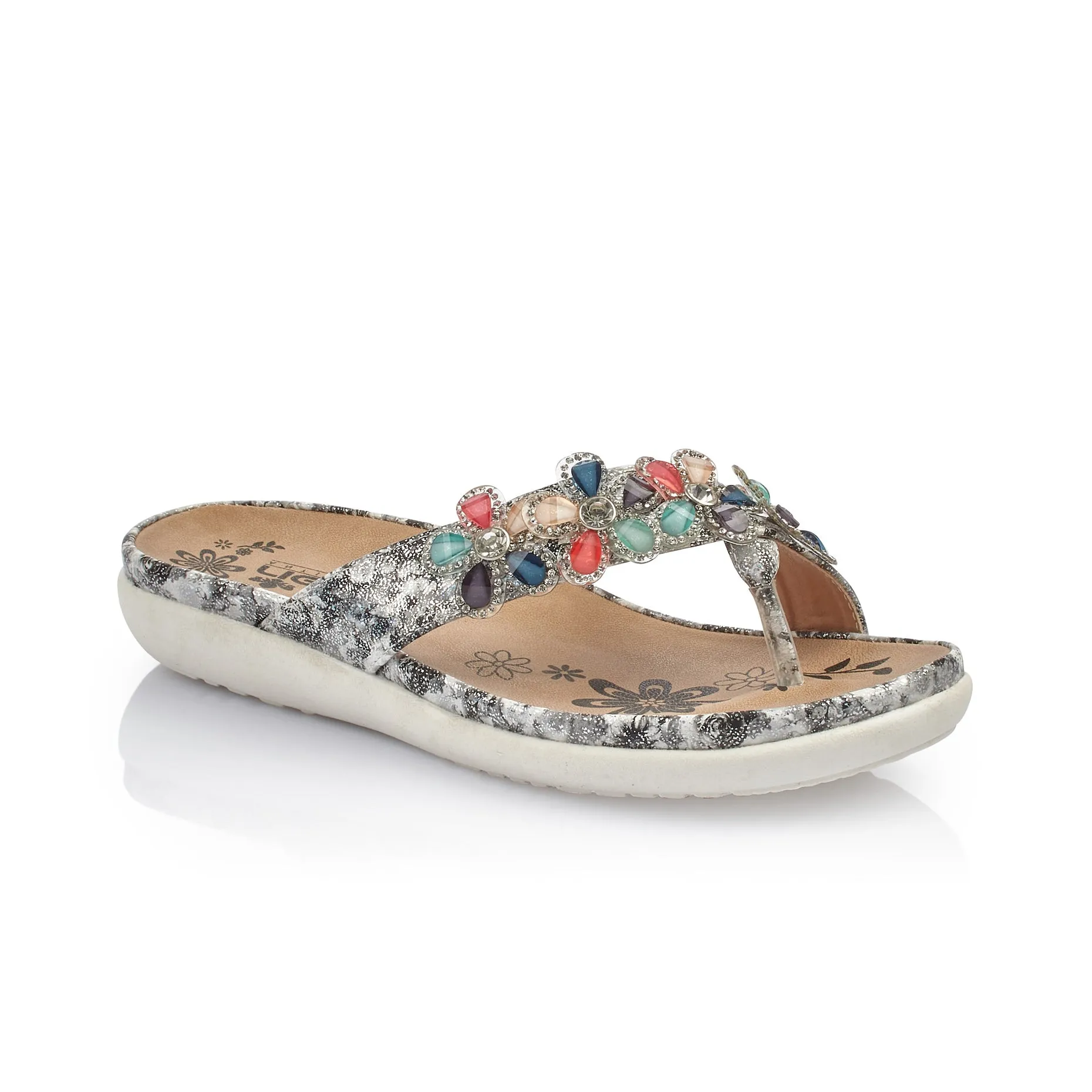 RIEKER V9591-90 GREY LADIES' SANDALS