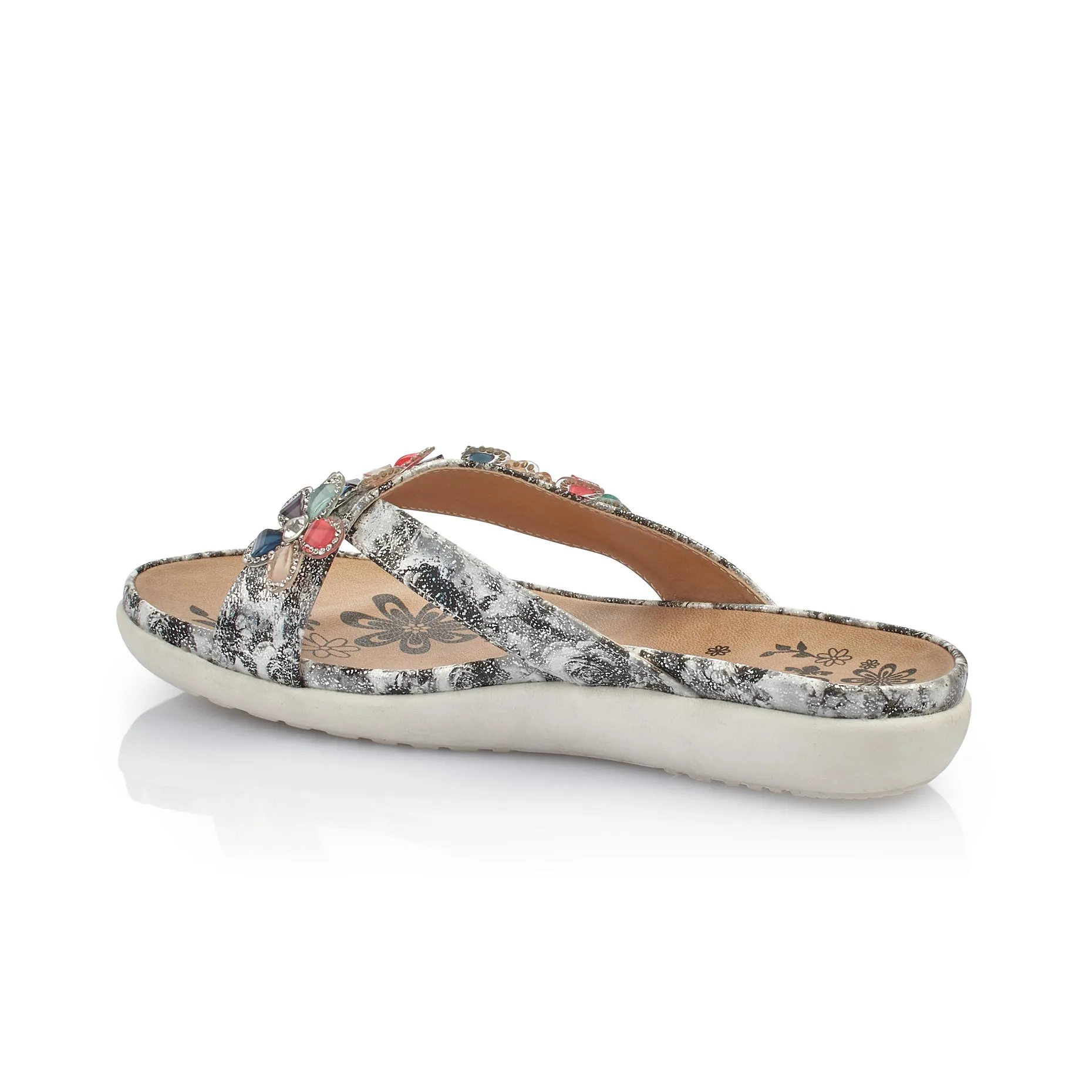RIEKER V9591-90 GREY LADIES' SANDALS