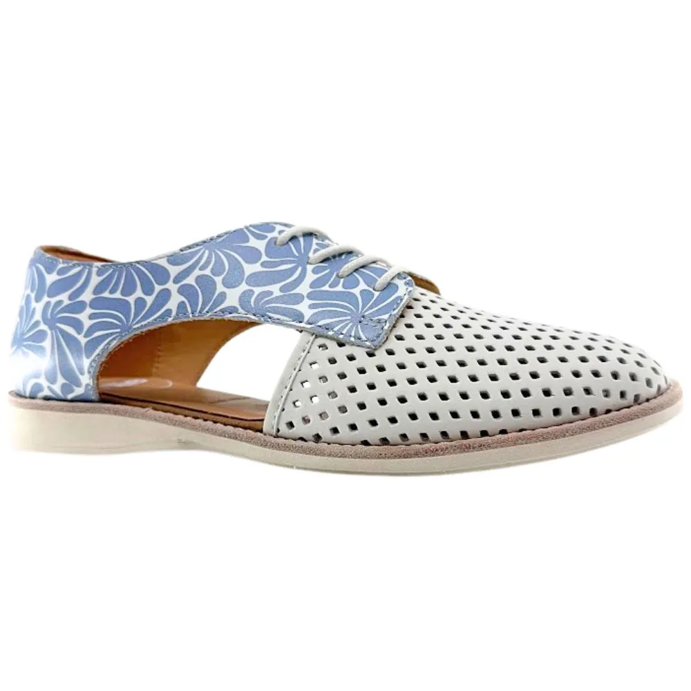 ROLLIE SIDECUT PUNCH WHITE/STEEL BLUE FLOWER