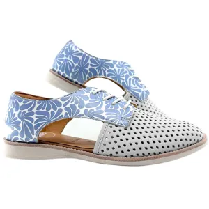 ROLLIE SIDECUT PUNCH WHITE/STEEL BLUE FLOWER