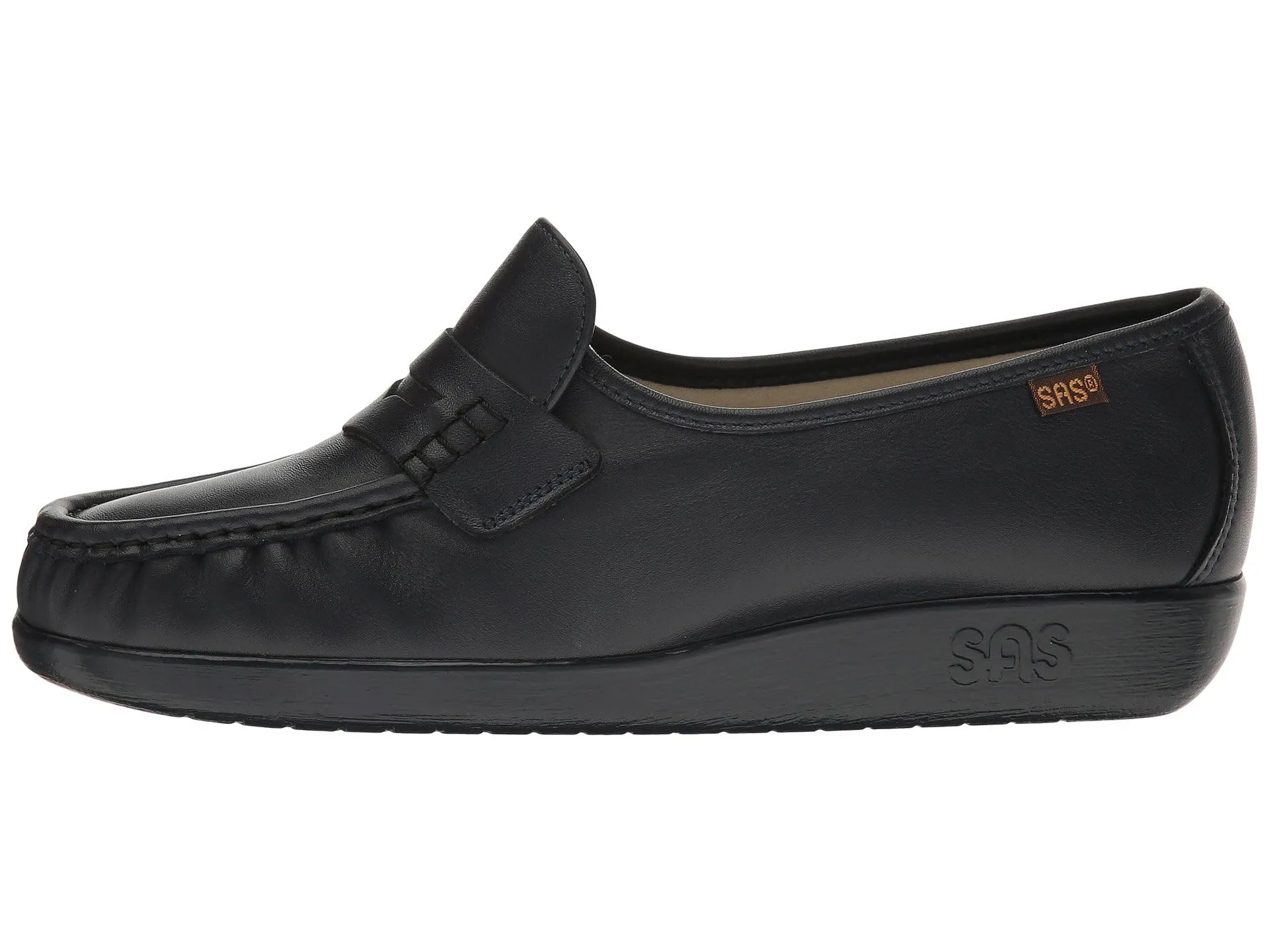 SAS Classic Slip On Comfort Loafer Navy 8.5 W - Wide (C)