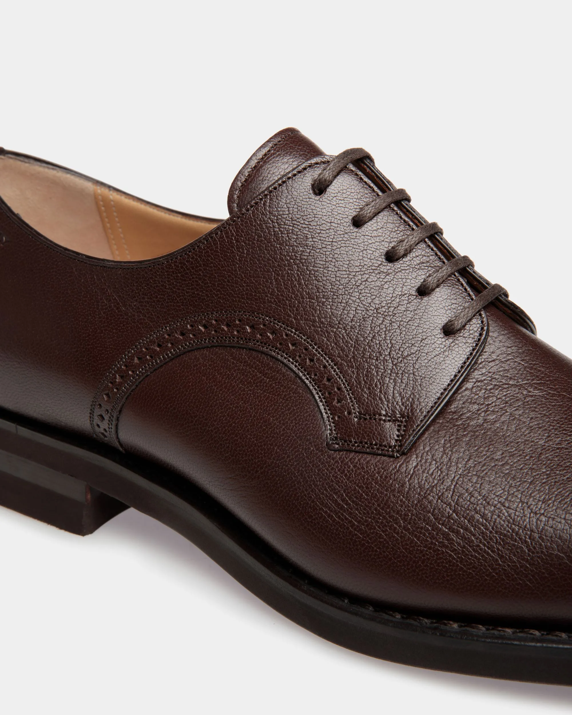 Scribe Derby in Brown Grained Leather