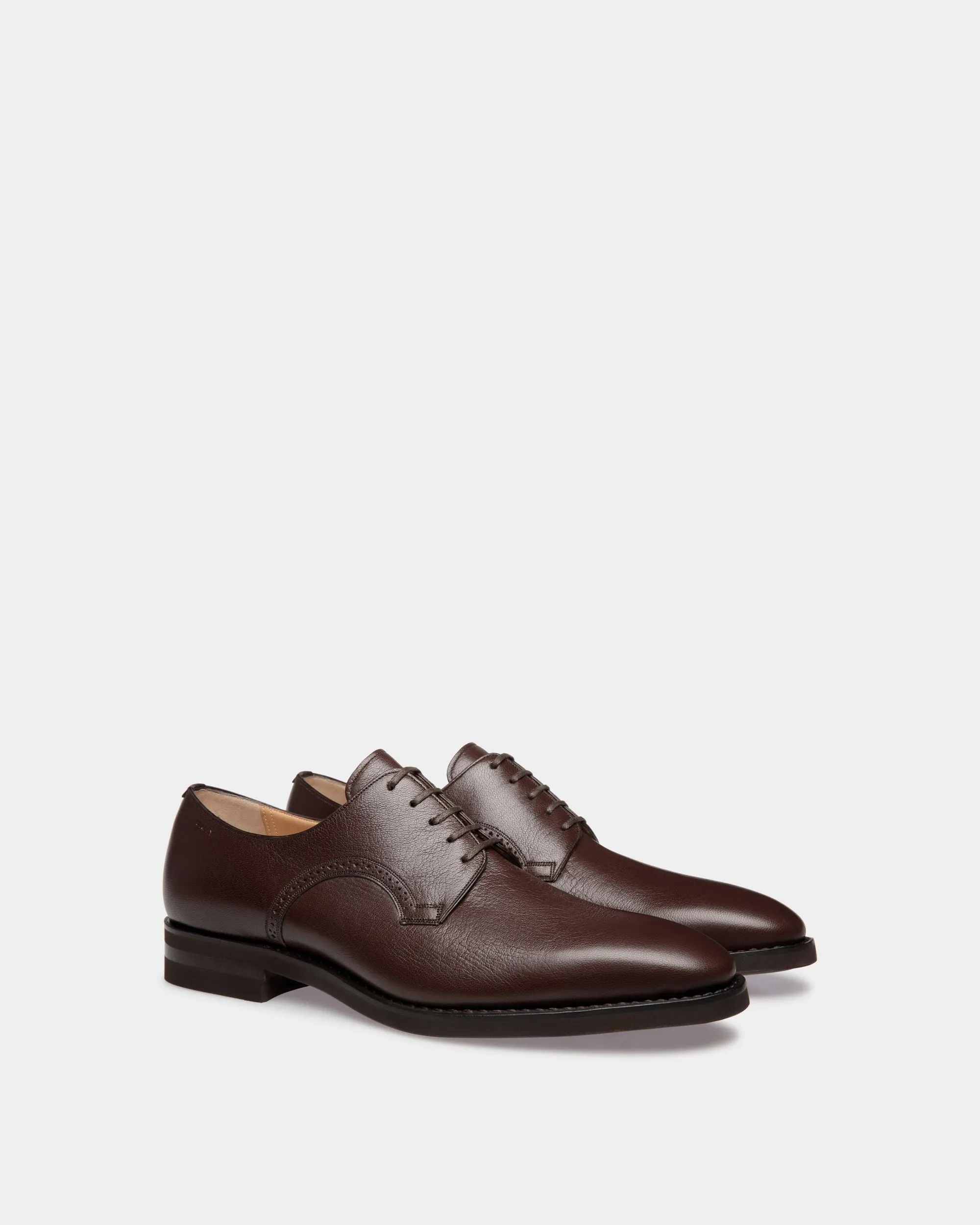 Scribe Derby in Brown Grained Leather