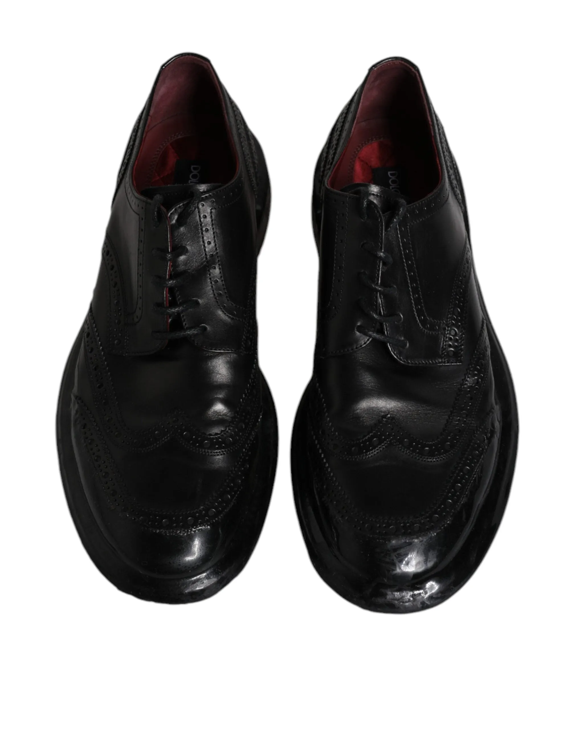 Shoes Black Guaranteed protection Dolce Leather Gabbana Derby Low-cost deal & Wingtip Formal