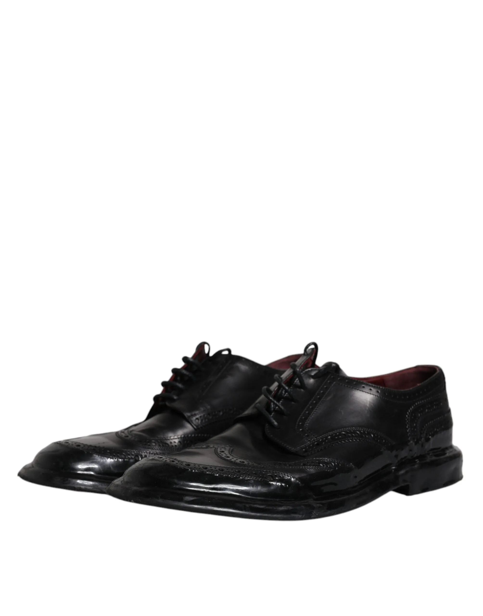 Shoes Black Guaranteed protection Dolce Leather Gabbana Derby Low-cost deal & Wingtip Formal