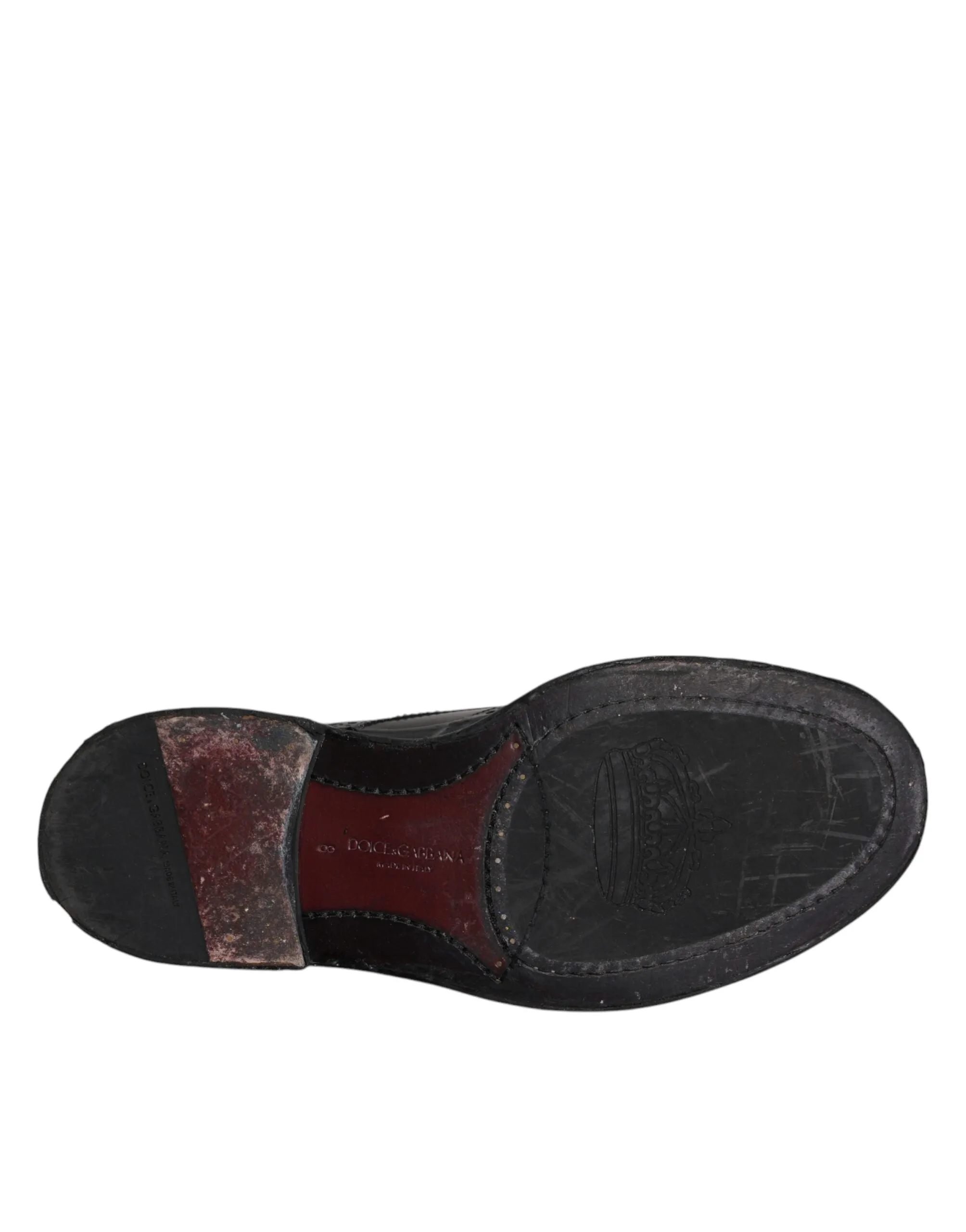 Shoes Black Guaranteed protection Dolce Leather Gabbana Derby Low-cost deal & Wingtip Formal