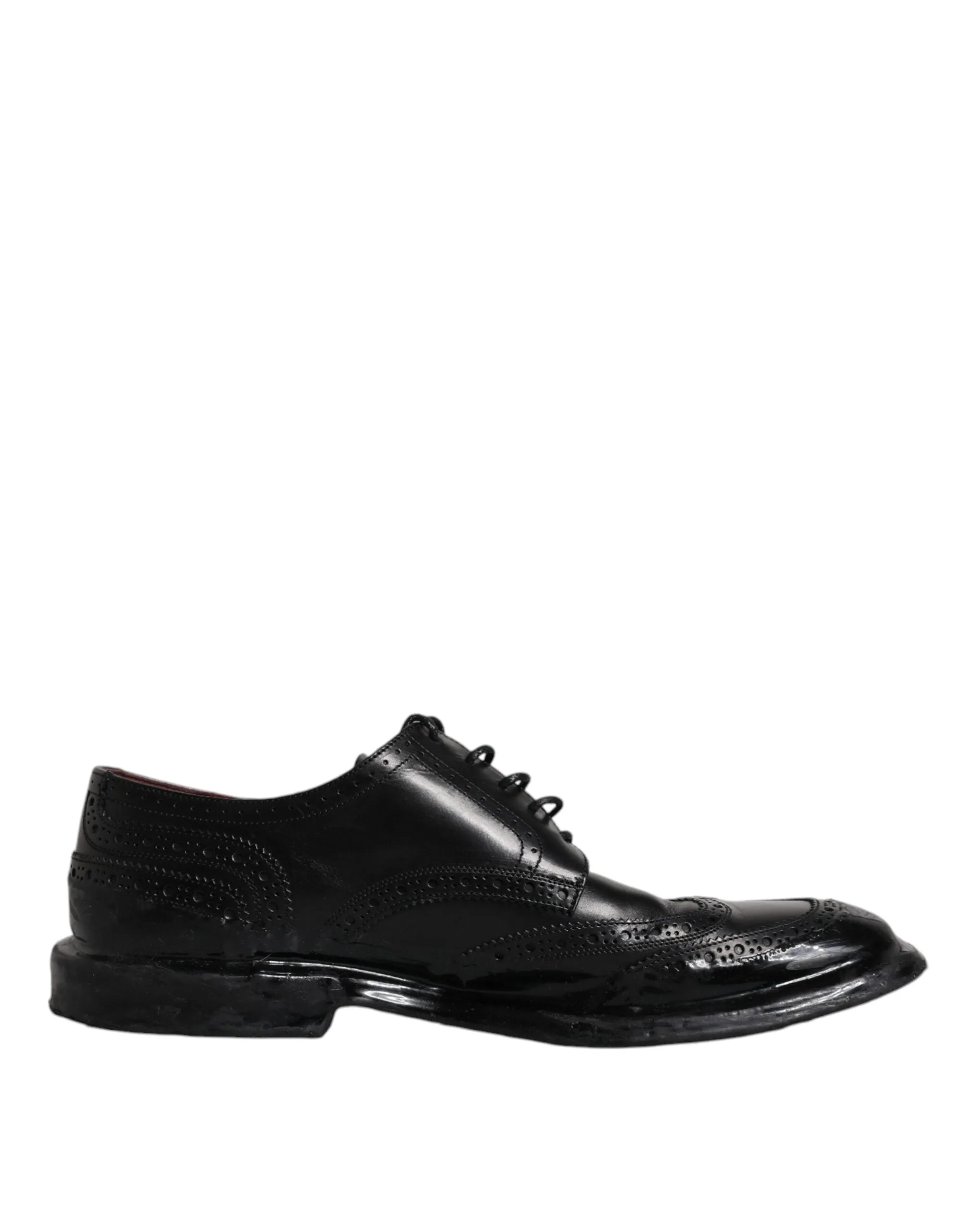 Shoes Black Guaranteed protection Dolce Leather Gabbana Derby Low-cost deal & Wingtip Formal