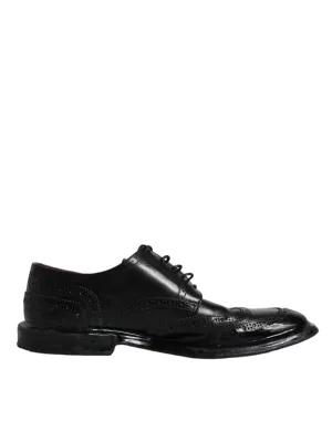 Shoes Black Guaranteed protection Dolce Leather Gabbana Derby Low-cost deal & Wingtip Formal