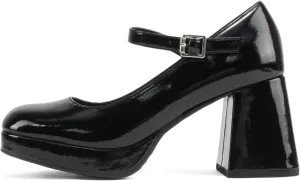 Soda “NOSTA” ~ Women Square Toe Mary Jane Platform High Chunky Flare Heel Pump Shoe with Adjustable Ankle Strap