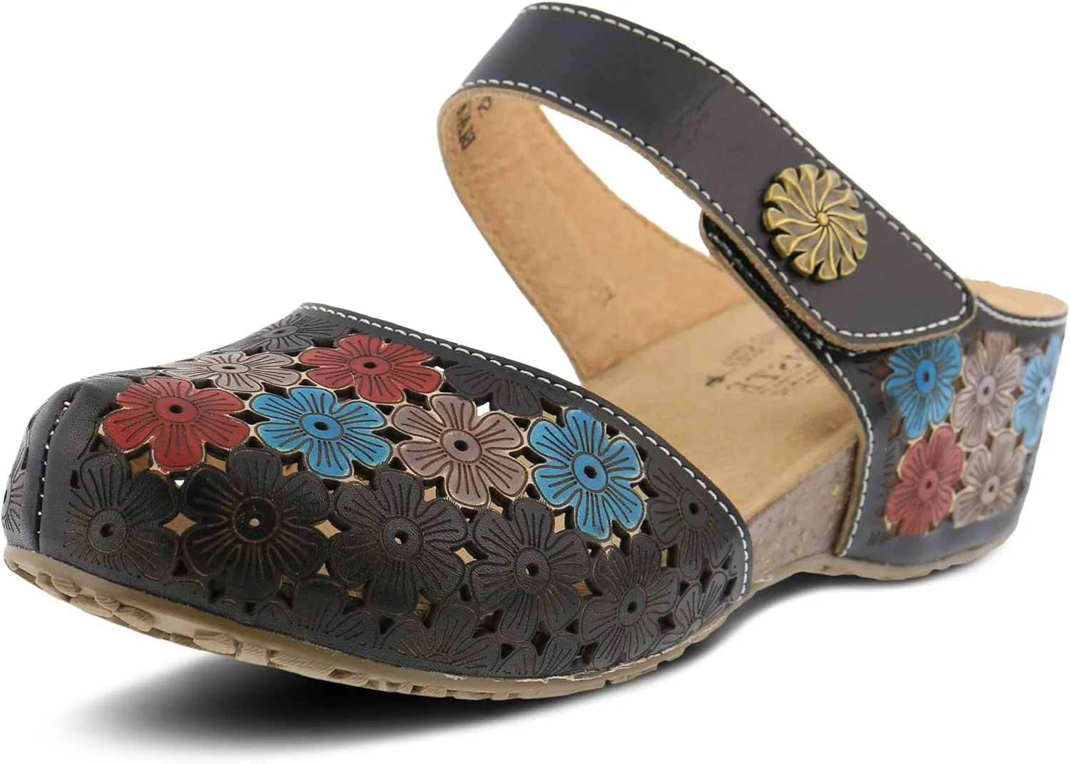 Spring Step L'Artiste Women's Spikey Clog Black Multi