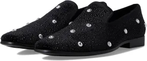 Stacy Adams Men's Spangle Rhinestone Slip On Loafer, Black/Silver, 11.5