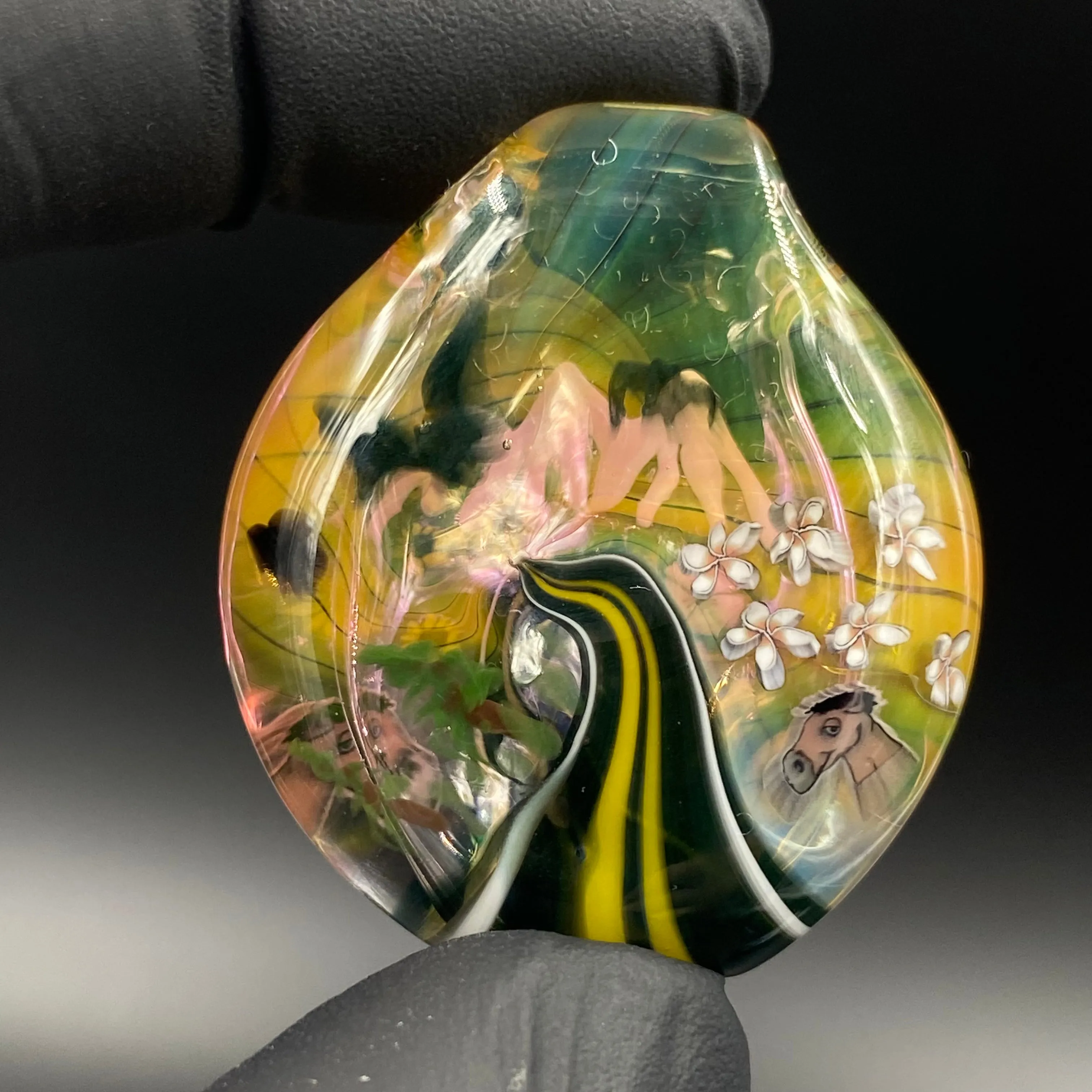 Surfrat Glass - 2-Sided Roadtrip Pendant w/ Mule Millie