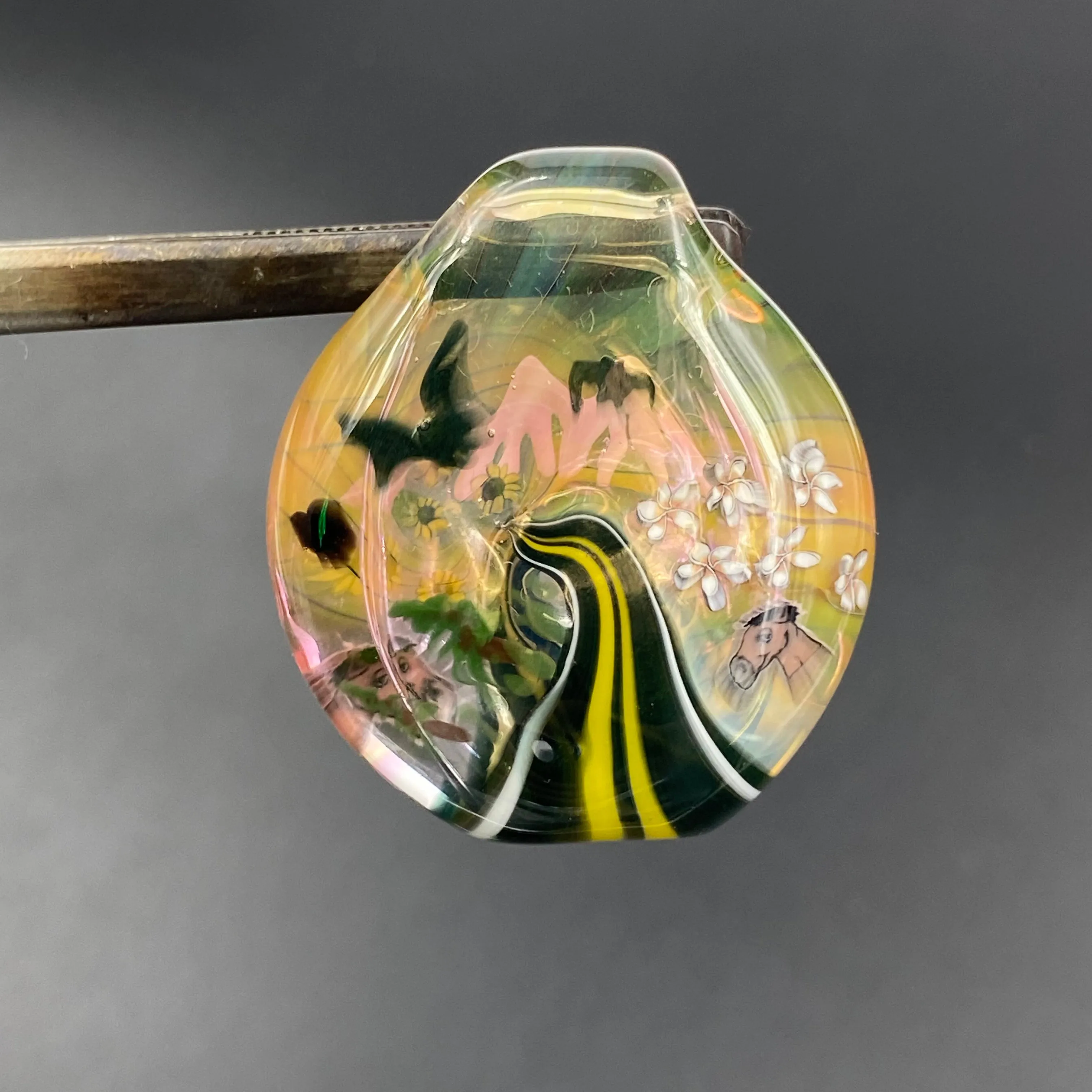 Surfrat Glass - 2-Sided Roadtrip Pendant w/ Mule Millie