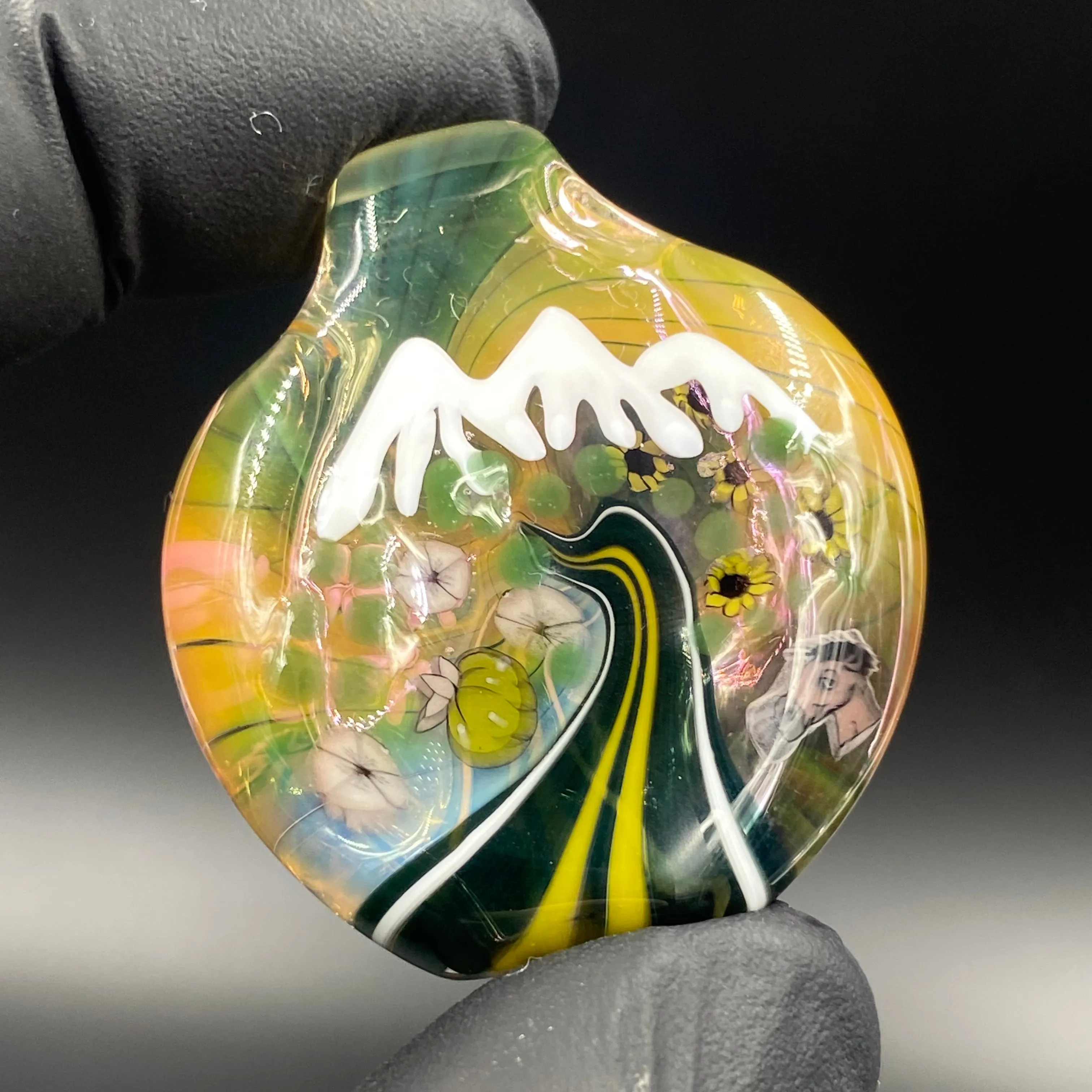 Surfrat Glass - 2-Sided Roadtrip Pendant w/ Mule Millie