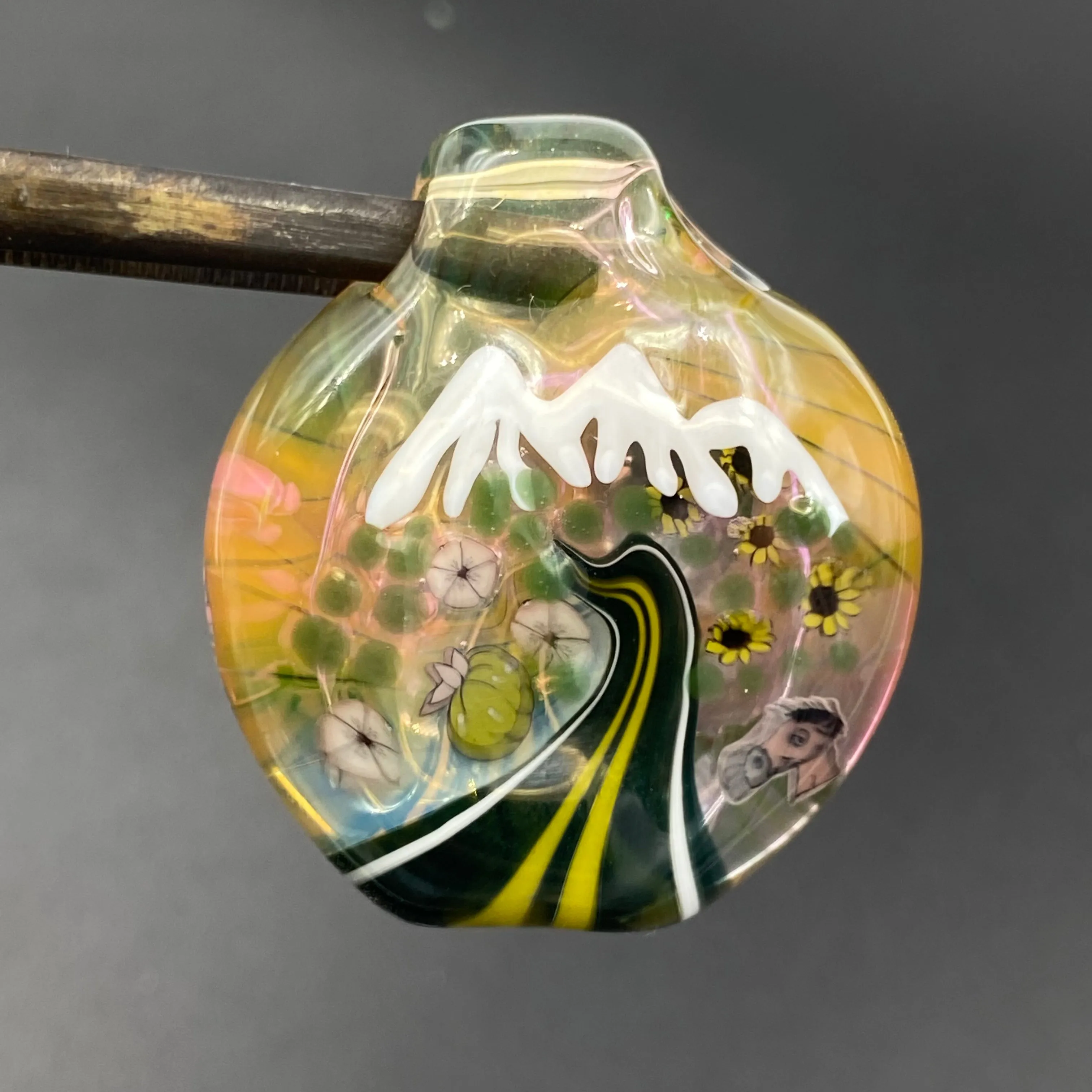 Surfrat Glass - 2-Sided Roadtrip Pendant w/ Mule Millie