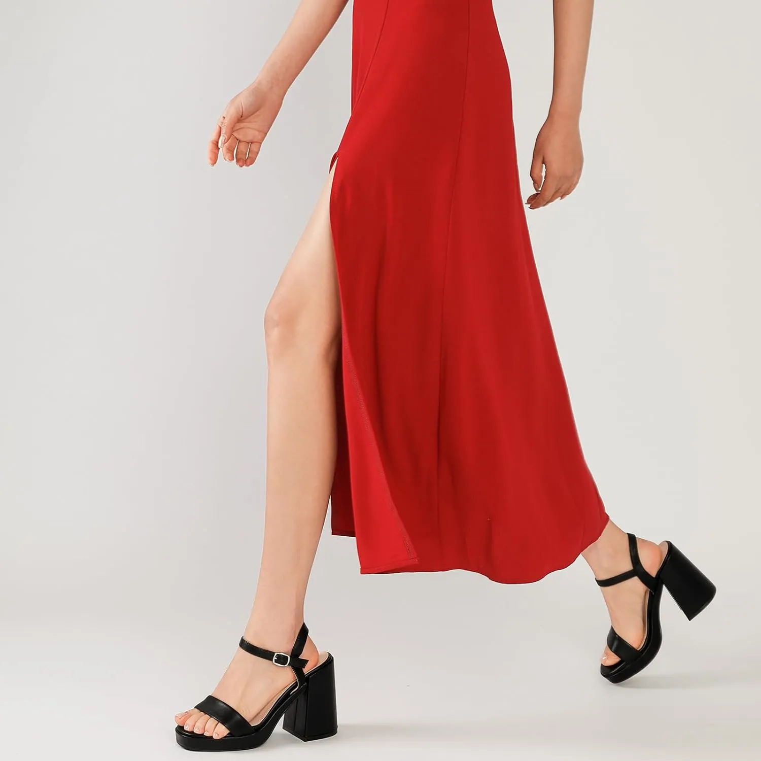 Susanny Heels for Women Platform Chunky High Heels Square toe Sexy Block Heeled Sandals Wedding Party Evening Prom Dance Ankle Strappy Dressy Pump Shoes