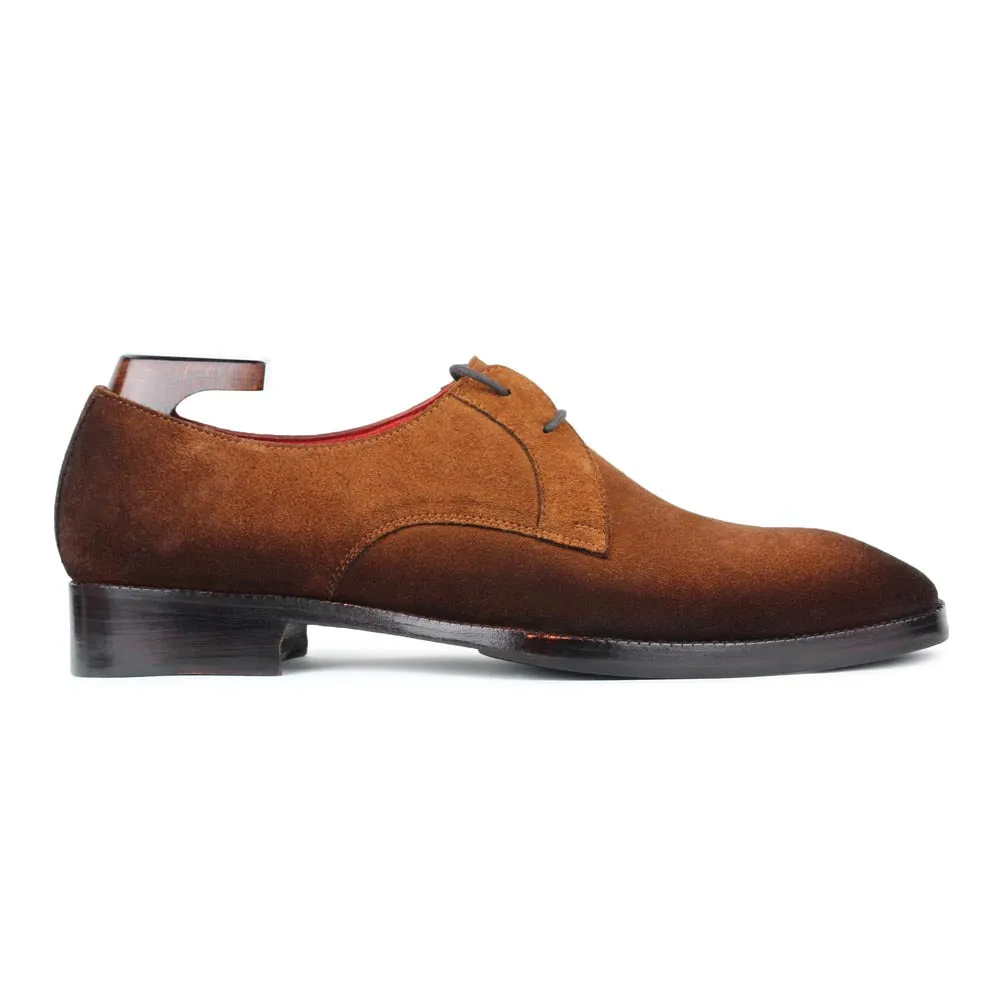 Tan Burnished Suede Two Eyelet Derby