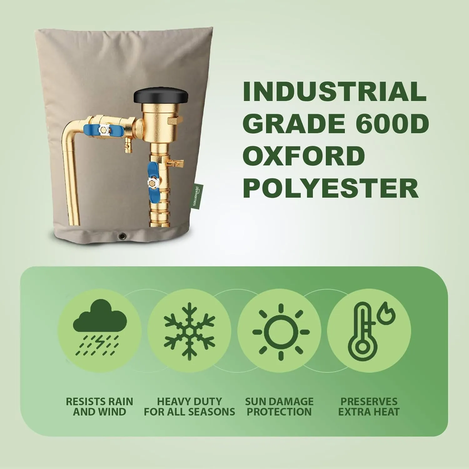 The Original Winter Pipe Insulation Cover (0˚F) - Extra-Thick EVA NBR (UV-Coated) Insulated Backflow Preventer Freeze Protection, Pump Cover, Sprinkler/Well/Valve Head Cover - (24" W X 18" H)