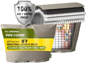 The Original Winter Pipe Insulation Cover (0˚F) - Extra-Thick EVA NBR (UV-Coated) Insulated Backflow Preventer Freeze Protection, Pump Cover, Sprinkler/Well/Valve Head Cover - (24" W X 18" H)