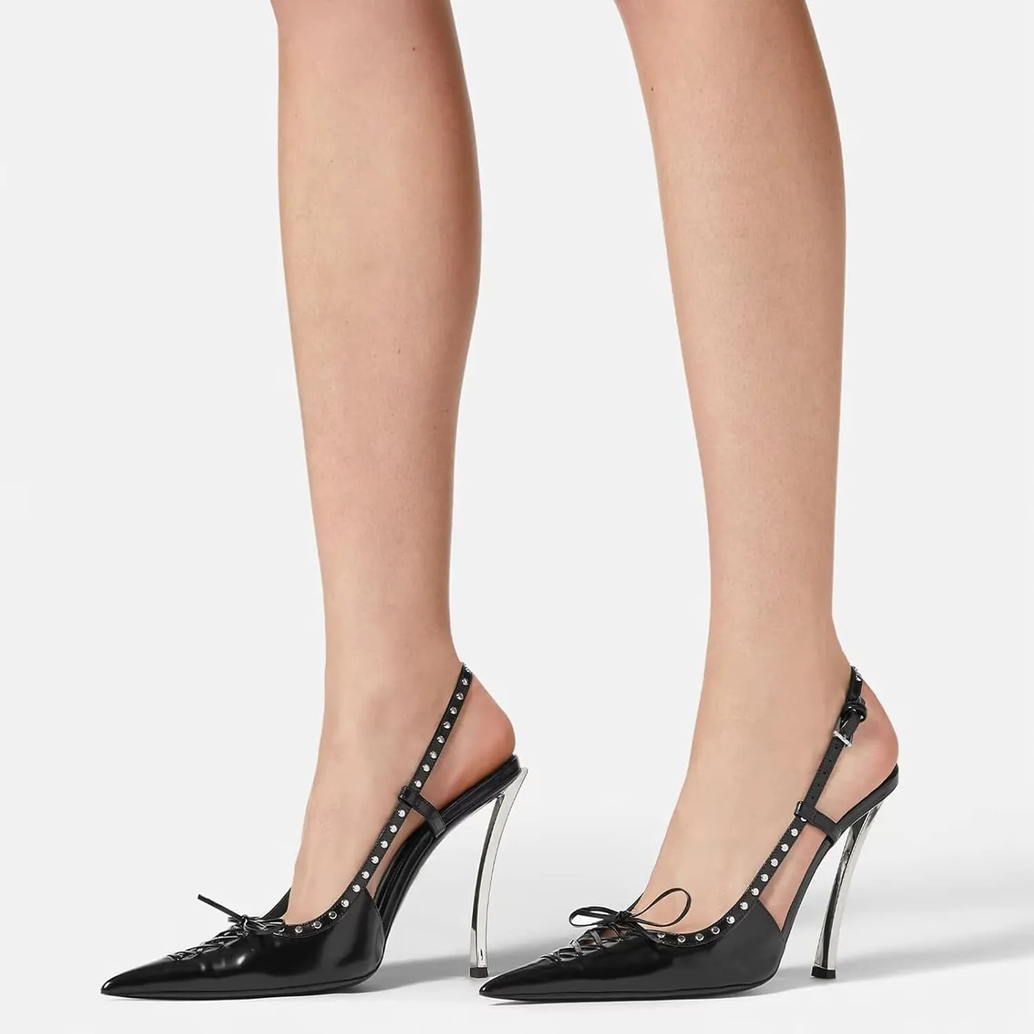 THESHY Women's Pointed Toe Stiletto Heels Backless Slingback Strap High Heel Pumps Fashion Sexy Dress Pumps for Women