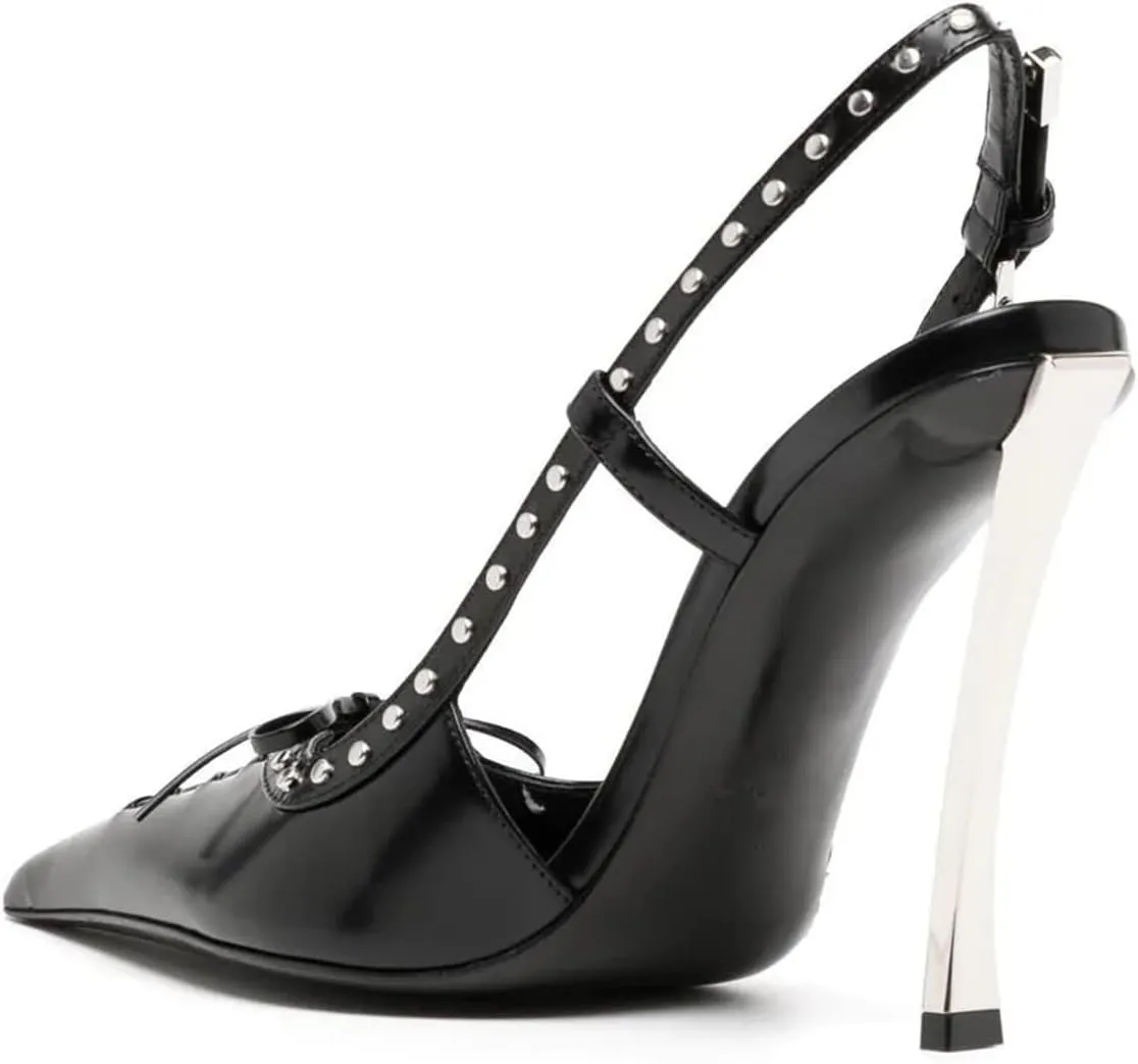 THESHY Women's Pointed Toe Stiletto Heels Backless Slingback Strap High Heel Pumps Fashion Sexy Dress Pumps for Women