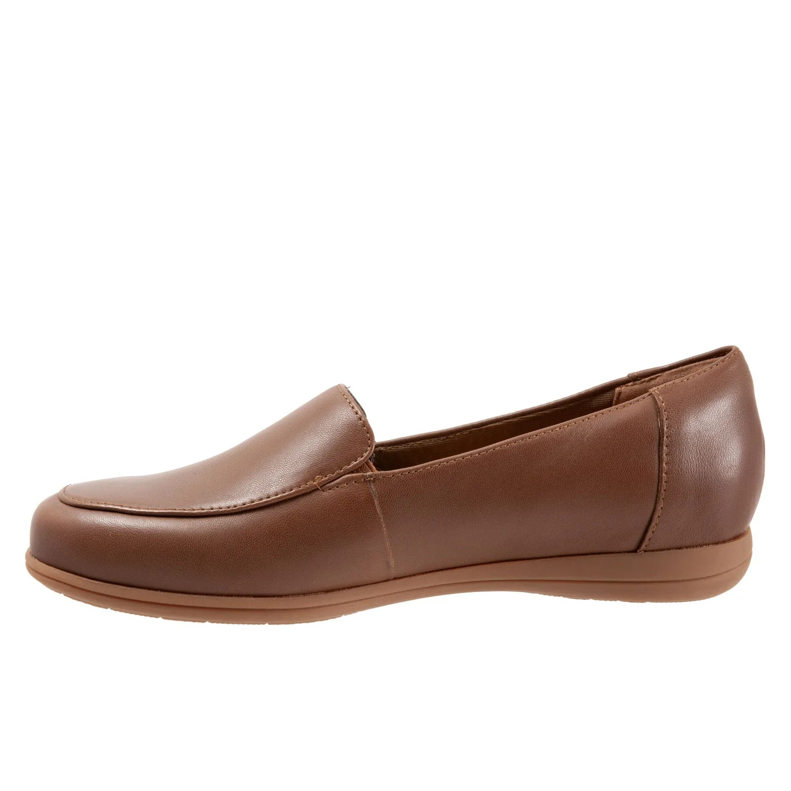 Trotters Deanna T2055-210 Womens Brown Narrow Leather Loafer Flats Shoes