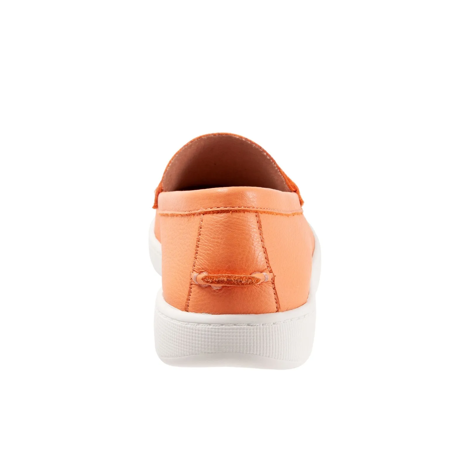 Trotters Dina T2000-800 Womens Orange Wide Leather Loafer Flats Shoes
