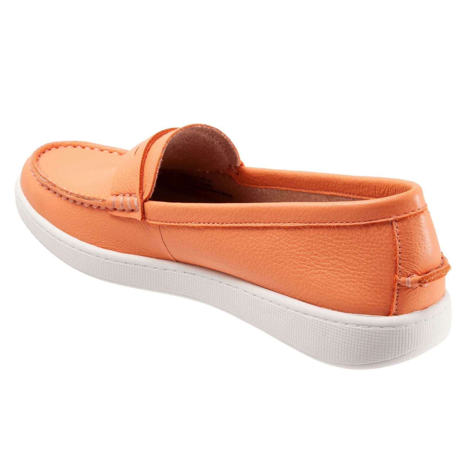 Trotters Dina T2000-800 Womens Orange Wide Leather Loafer Flats Shoes