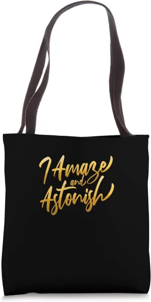 University Varsity-Gold I Amaze & Astonish Varsity-Yellow Tote Bag