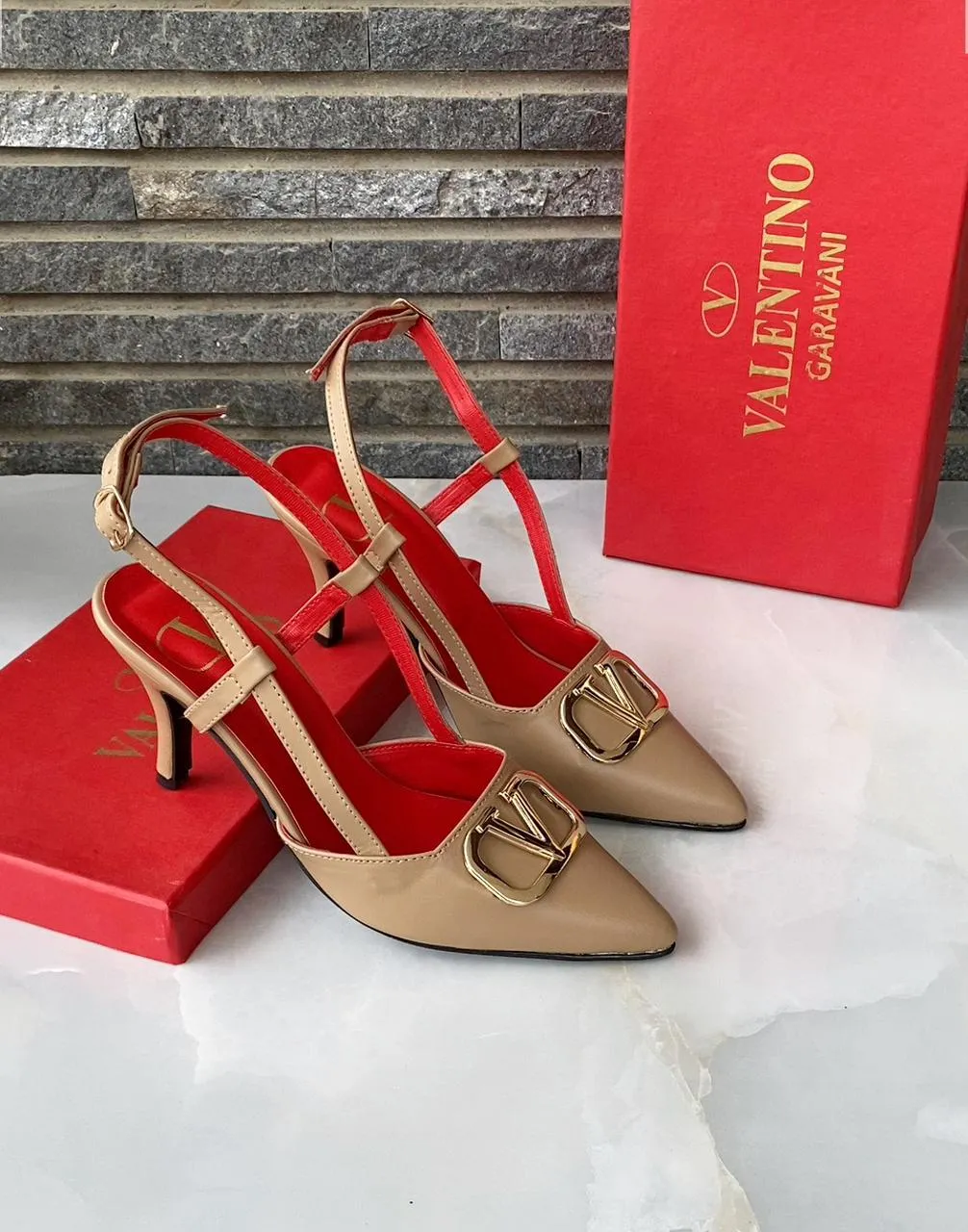 VALENTINO V-Logo Slingback Pump Heels