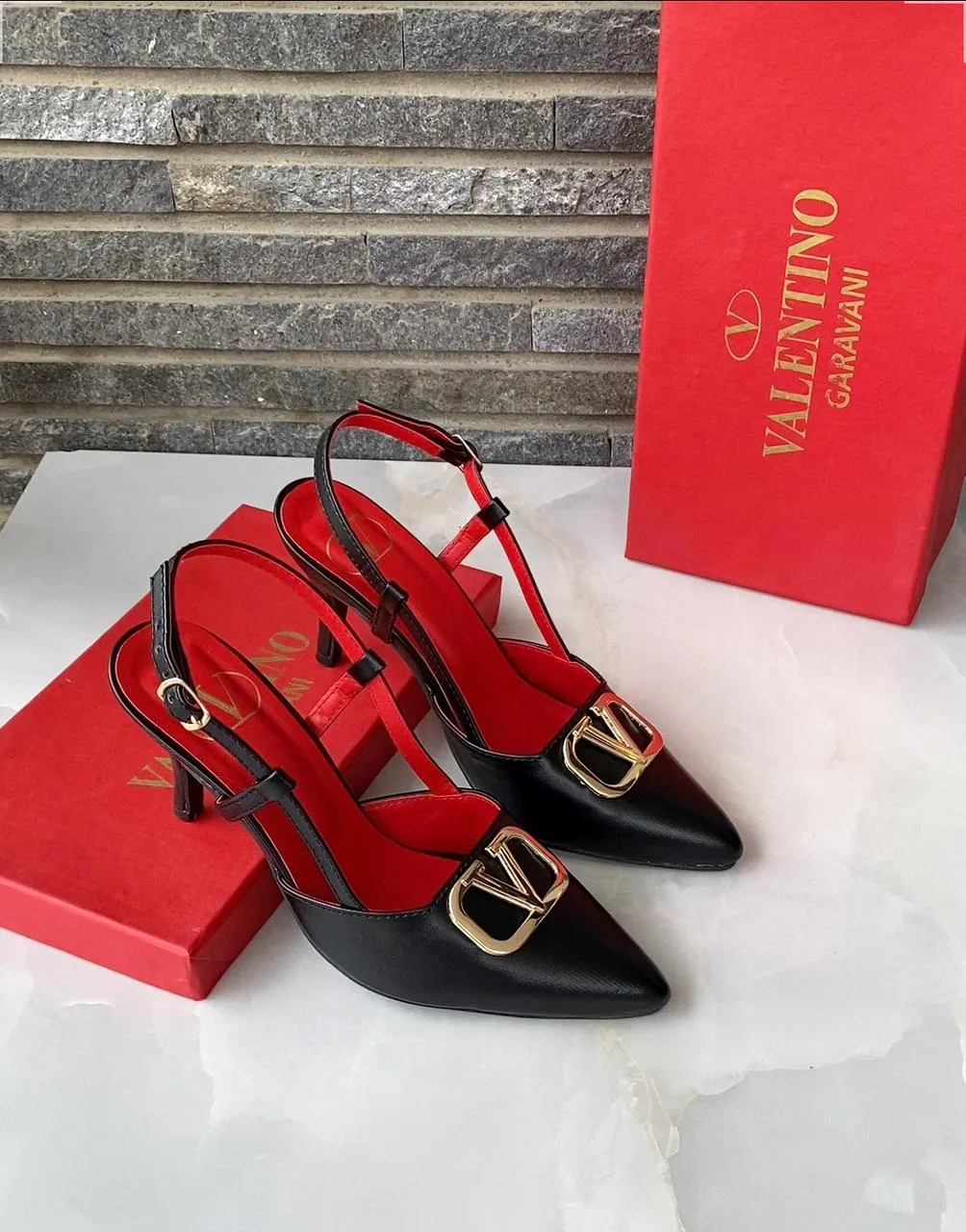 VALENTINO V-Logo Slingback Pump Heels