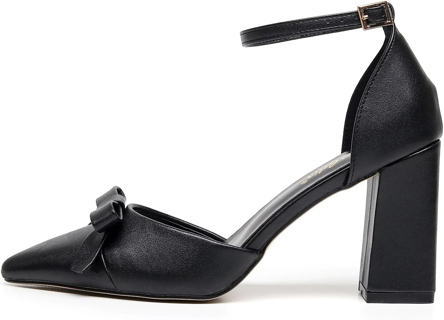 VenusCelia Women's Brightest Strap Pump Block Heel Shoe