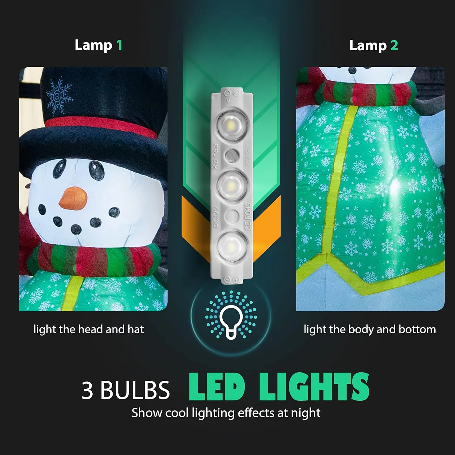 VIVOHOME 6FT Christmas Inflatable Outdoor Decoration, Snowman in Vest, Navidad Blow Up Yard Decor with Built-in LED Light for Lawn, Garden, Party