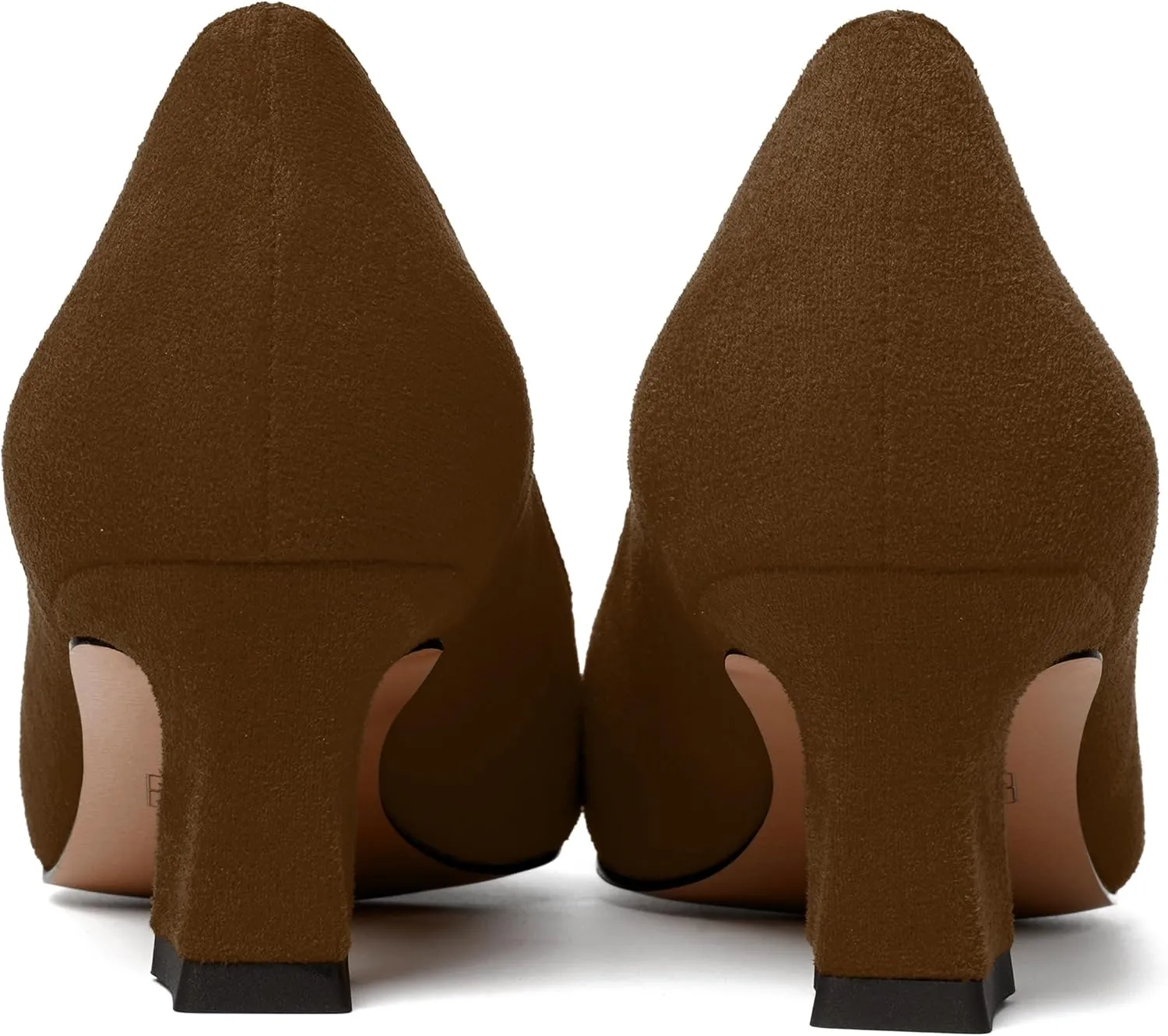 WAYDERNS Womens Dress Suede Dating Round Toe Slip On Solid Kitten Low Heel Pumps Shoes 2 Inch