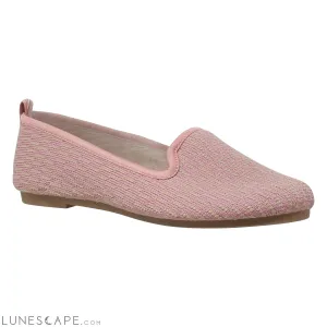 Women's Loafer Flats Sweater Soft Rubber Sole Shoes Pink Suede