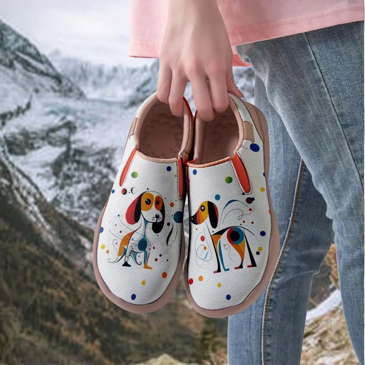 Womens Loafers Comfortable Travel Shoes Slip Ons Walking Lightweight Ladies Cartoon Animal Painted Sneaker