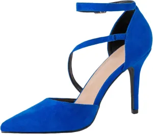 Women's Pumps Point Closed Toe Heels Cloth Straps Cross Adjustable Ankle Straps Dress Shoes Wedding Bridal Evening Party Dress Shoes Heeled Sandals
