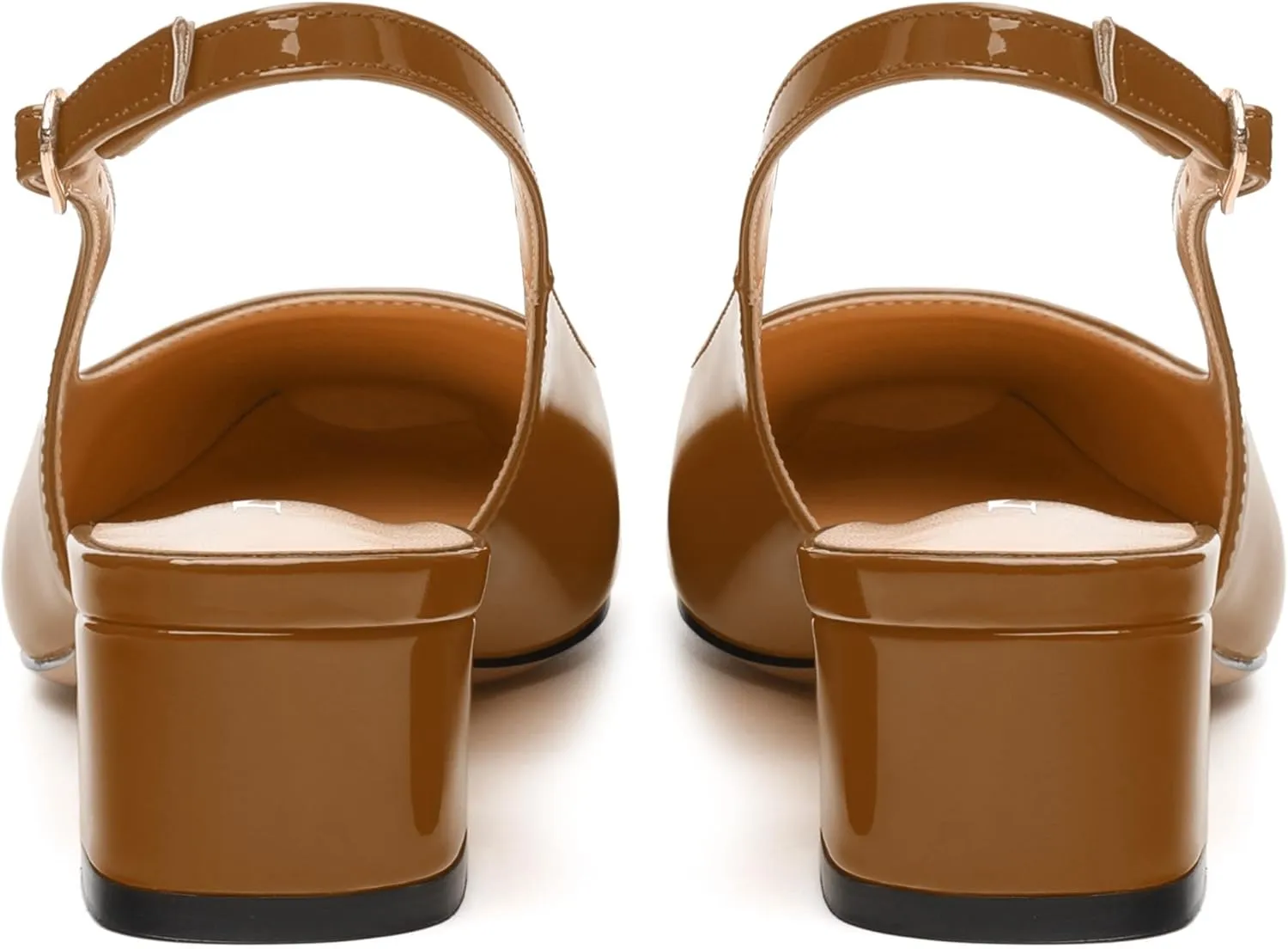 Women's Slingback Pumps, Low Chunky Heels Square Toe Pumps for Women, Block Heels Dress Shoes Closed Toe Comfortable Wedding Work Pump Sandals