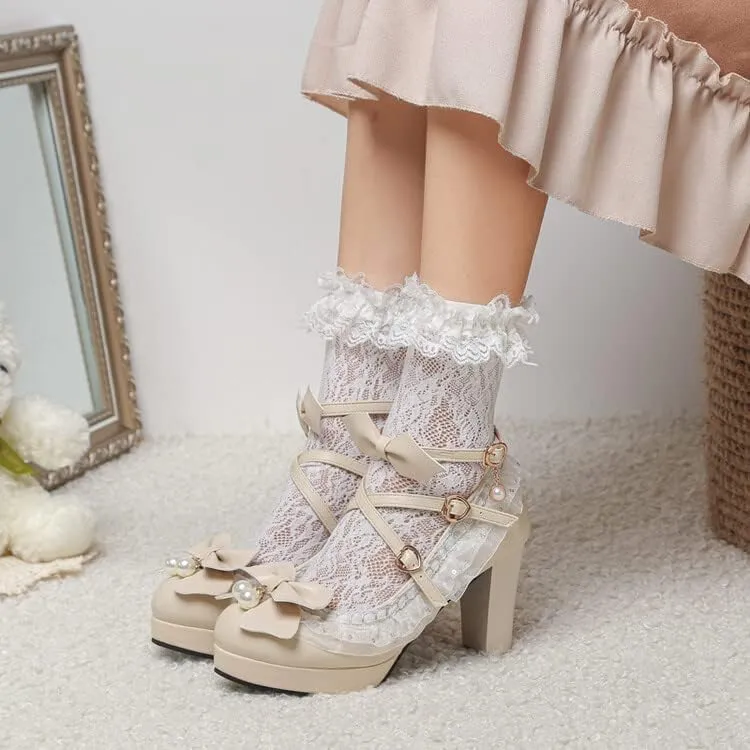 Women's Vintage Chunky High Heel Mary Jane Heels, Ankle Strap Cute Platform Mary Janes Pumps, Retro Kawaii Cosplay Lolita Shoes